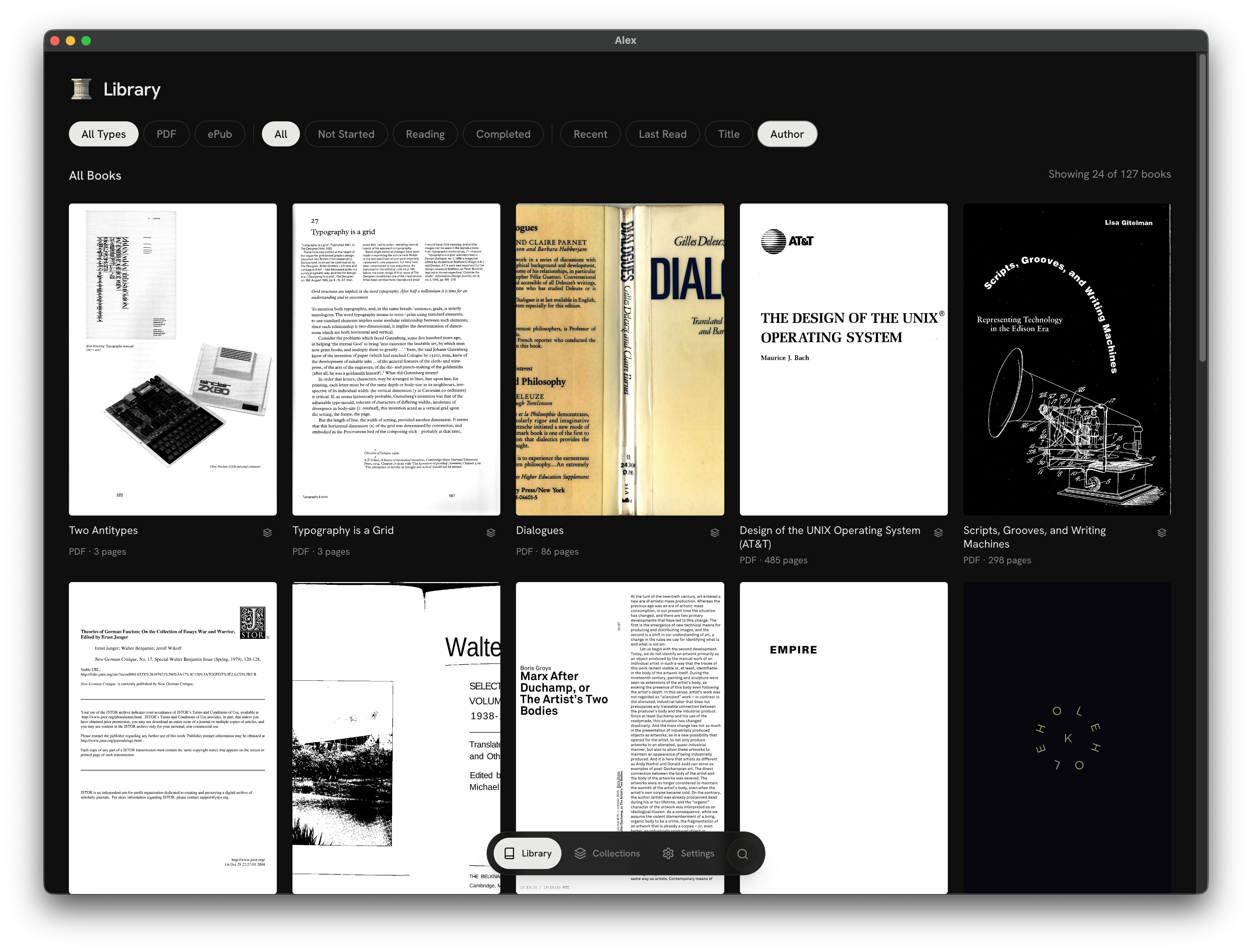 Alex library interface