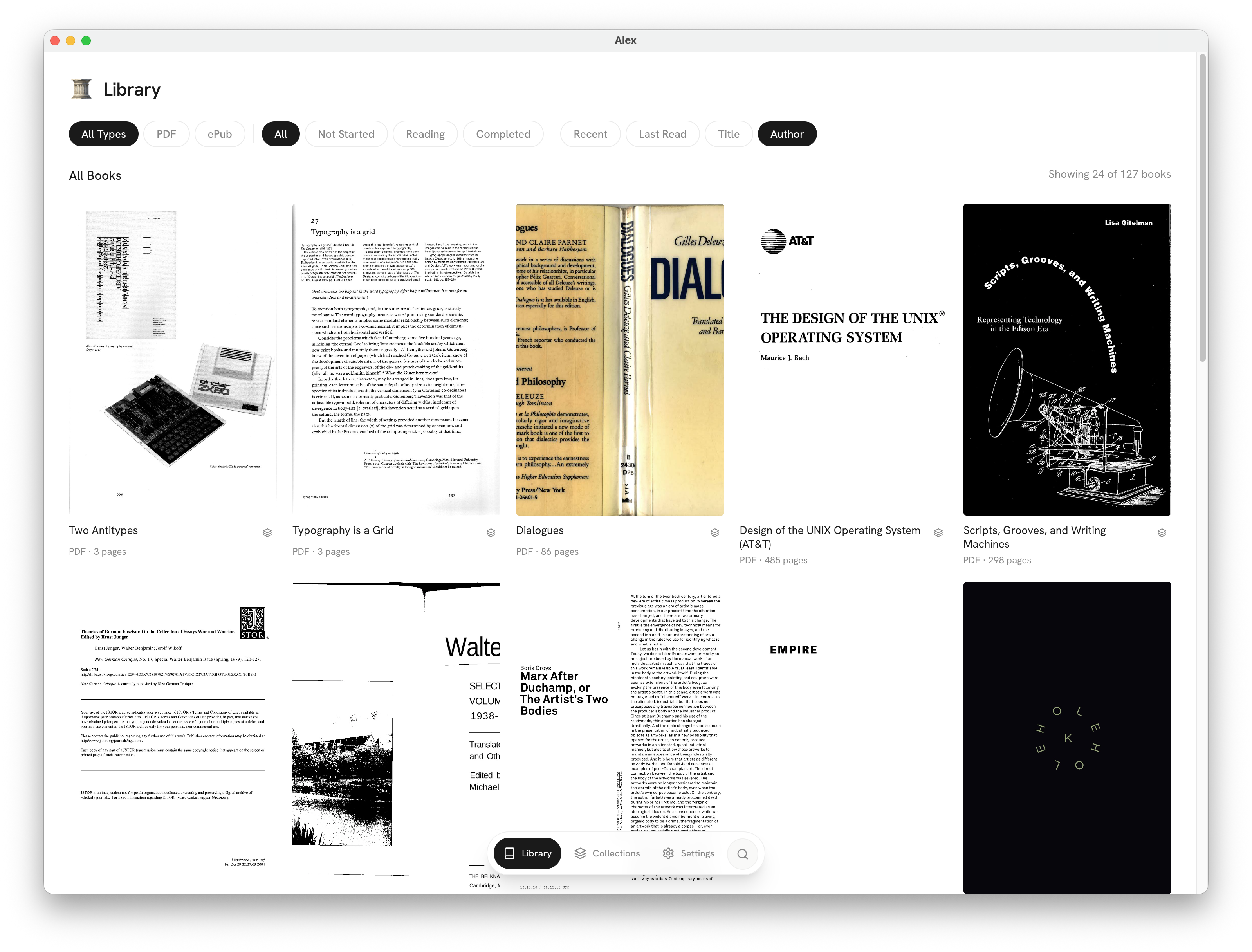 Alex library interface